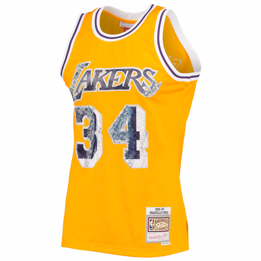 Shaquille O'Neal, Los Angeles Lakers, 1996-97 Classic NBA 75th Anniversary Diamond Fan Edition Jersey, Gold