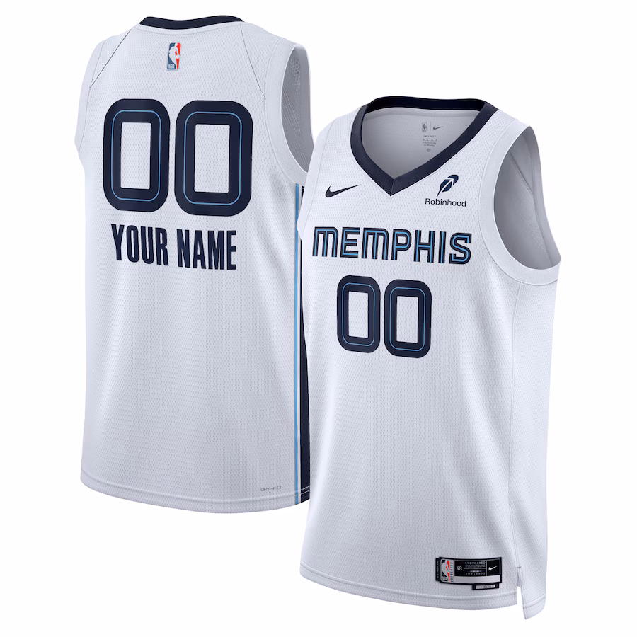 Memphis Grizzlies Jersey de Badge, Edición Asociación, Blanco