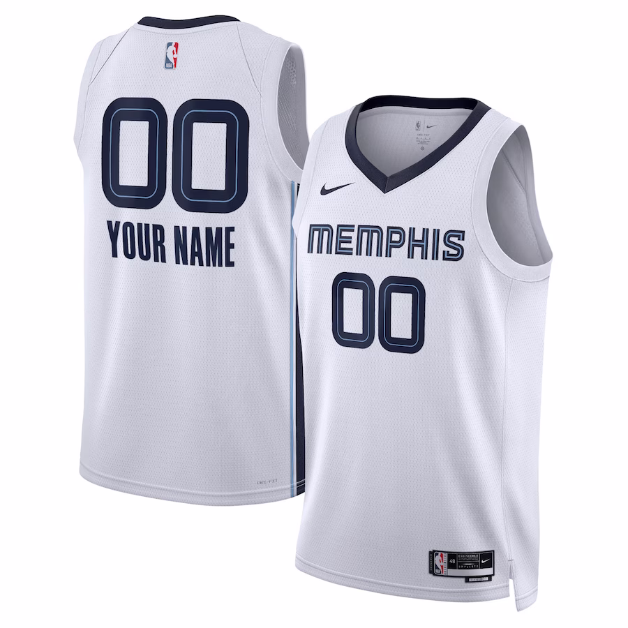 Memphis Grizzlies Jersey de Badge, Edición Asociación, Blanco