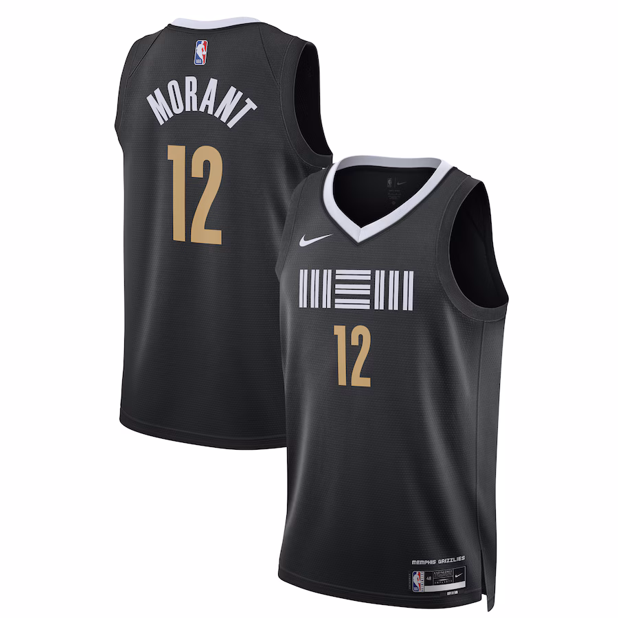 Ja Morant, Memphis Grizzlies, 2023/24 Season, City Edition, Black