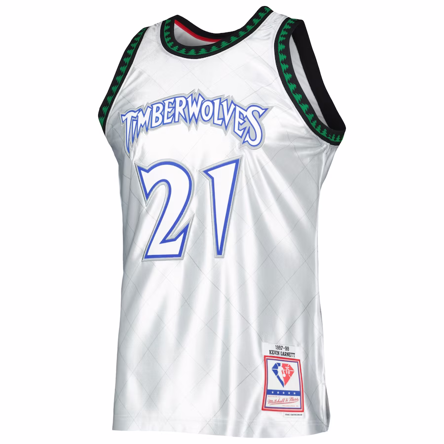 Kevin Garnett Minnesota Timberwolves 1997-98 75th Anniversary Edition White Jersey