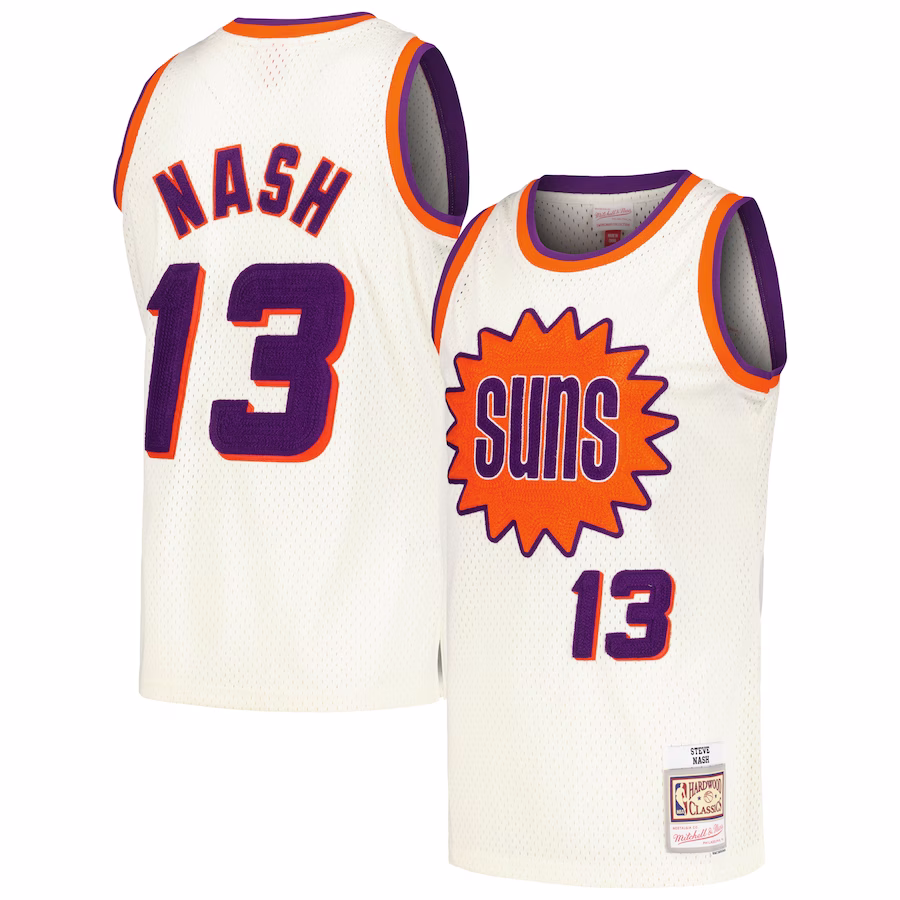 Maglia Swingman a Punto di Catena di Mitchell & Ness di Steve Nash per i Phoenix Suns - Cremisi
