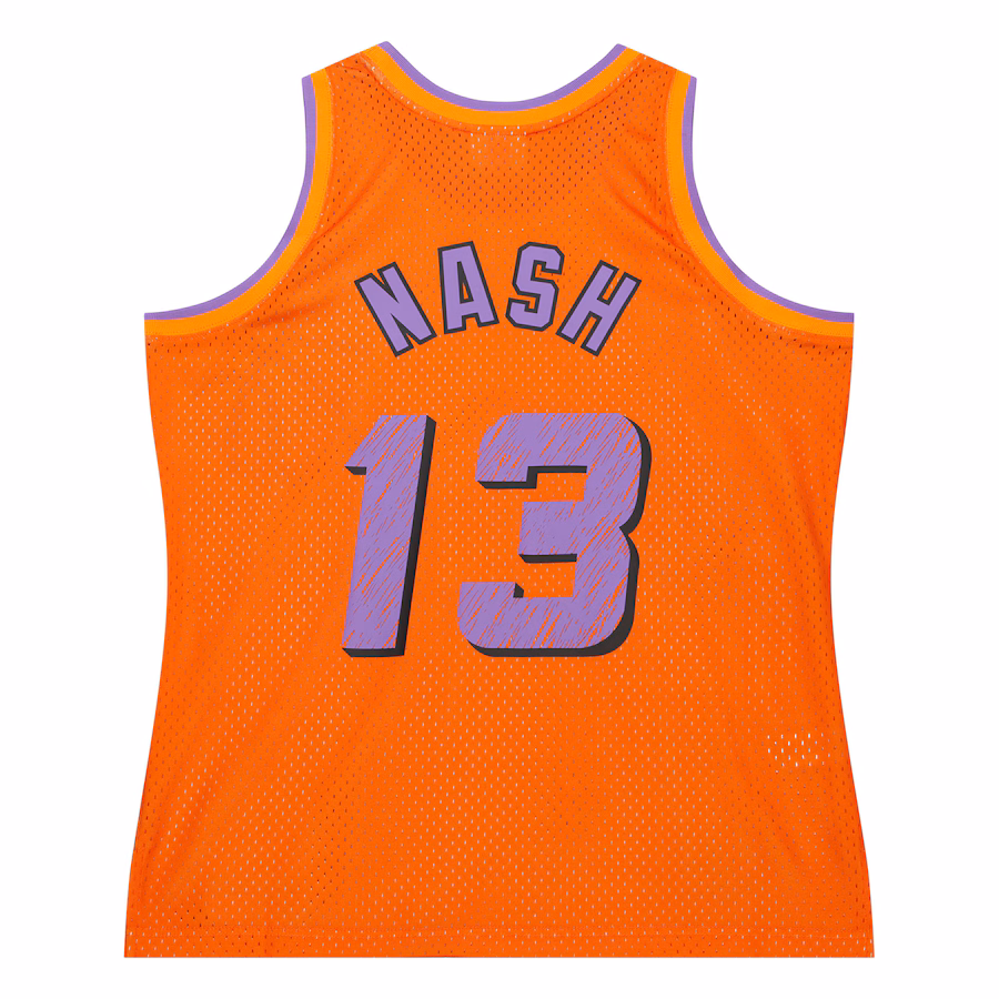 Maglia Swingman Sidewalk Sketch 1996/97 di Steve Nash per i Phoenix Suns di Mitchell & Ness - Arancione