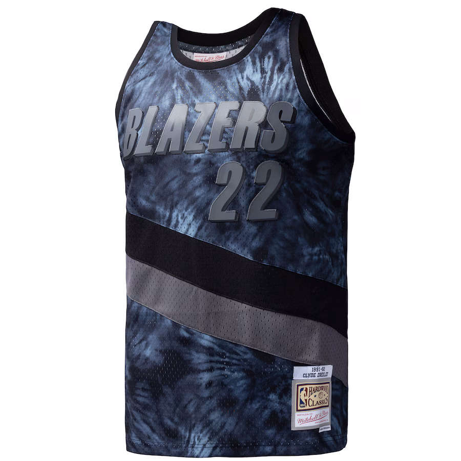 Clyde Drexler, Portland Trail Blazers, 1991/92, Knotenfärbung, Schwarz