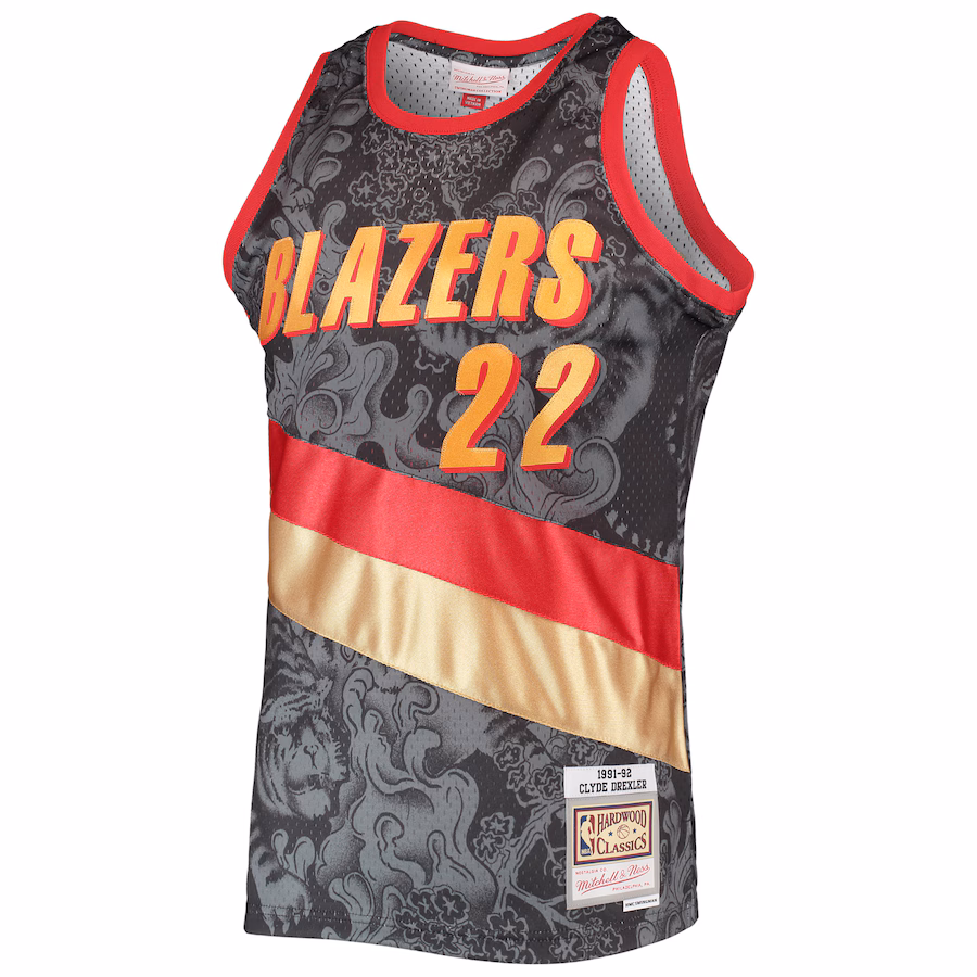 Clyde Drexler Portland Trail Blazers 1991/92 Lunar New Year Jersey