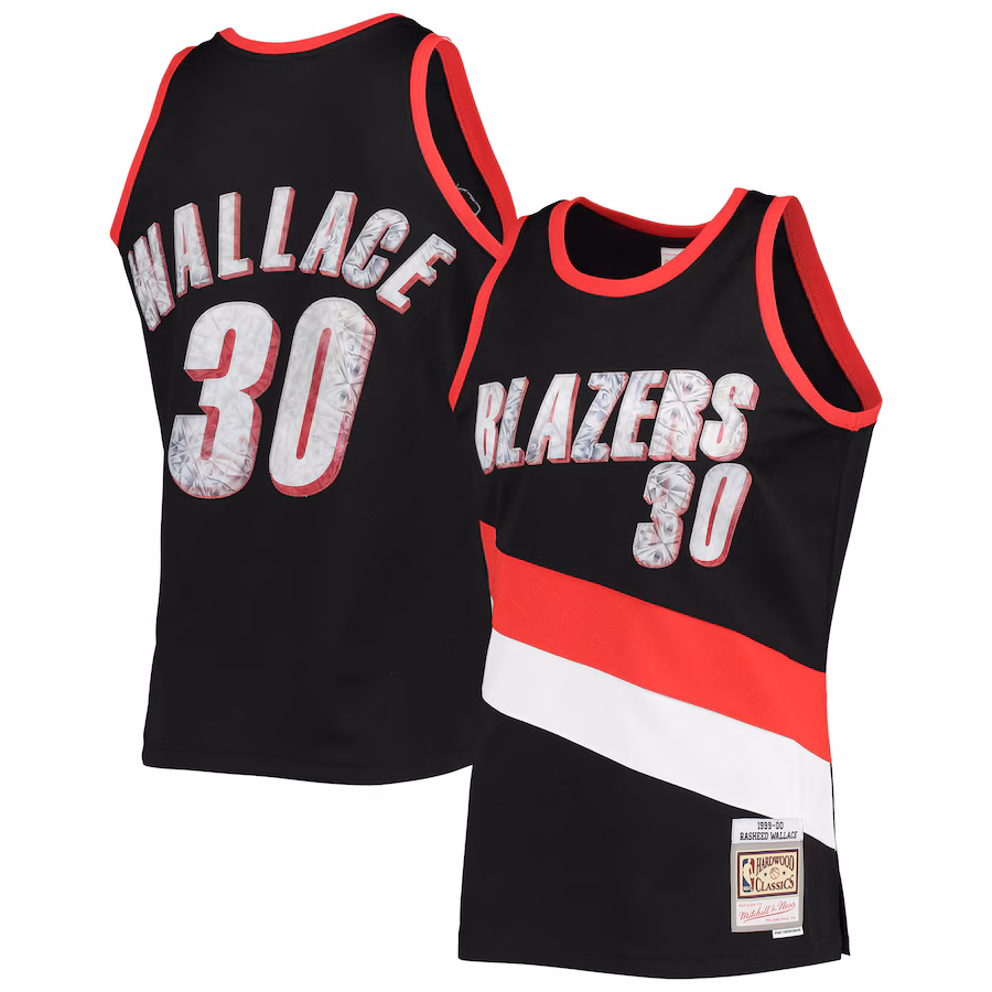 Rasheed Wallace Portland Trail Blazers 1999/00 Hardwood Classics NBA 75th Anniversary Diamond Jersey