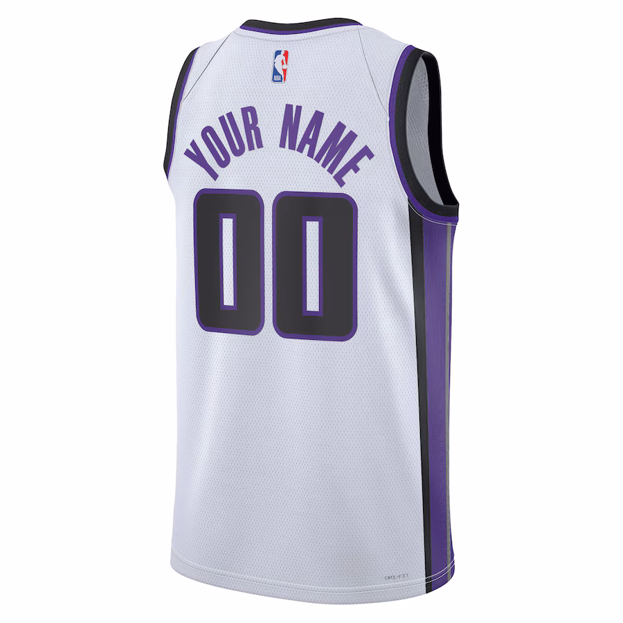Maglia personalizzata di Sacramento Kings, Edizione Associazione, Bianco