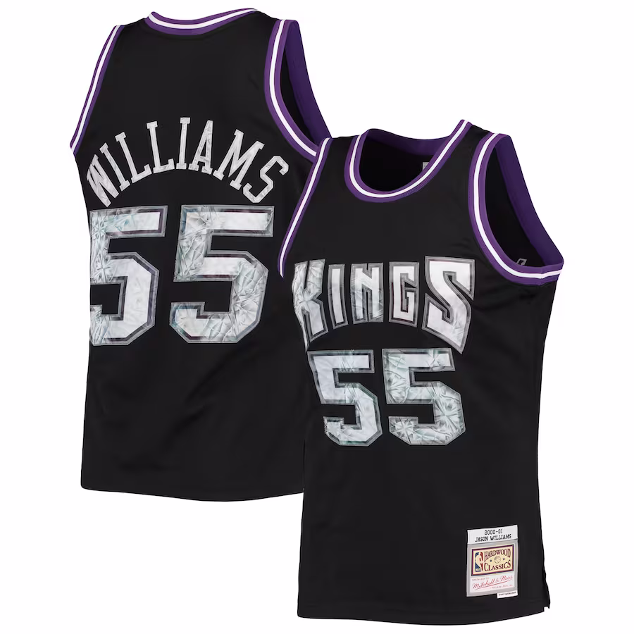 Jason Williams Sacramento Kings 2000/01 Hardwood Classics NBA 75th Anniversary Diamond Jersey