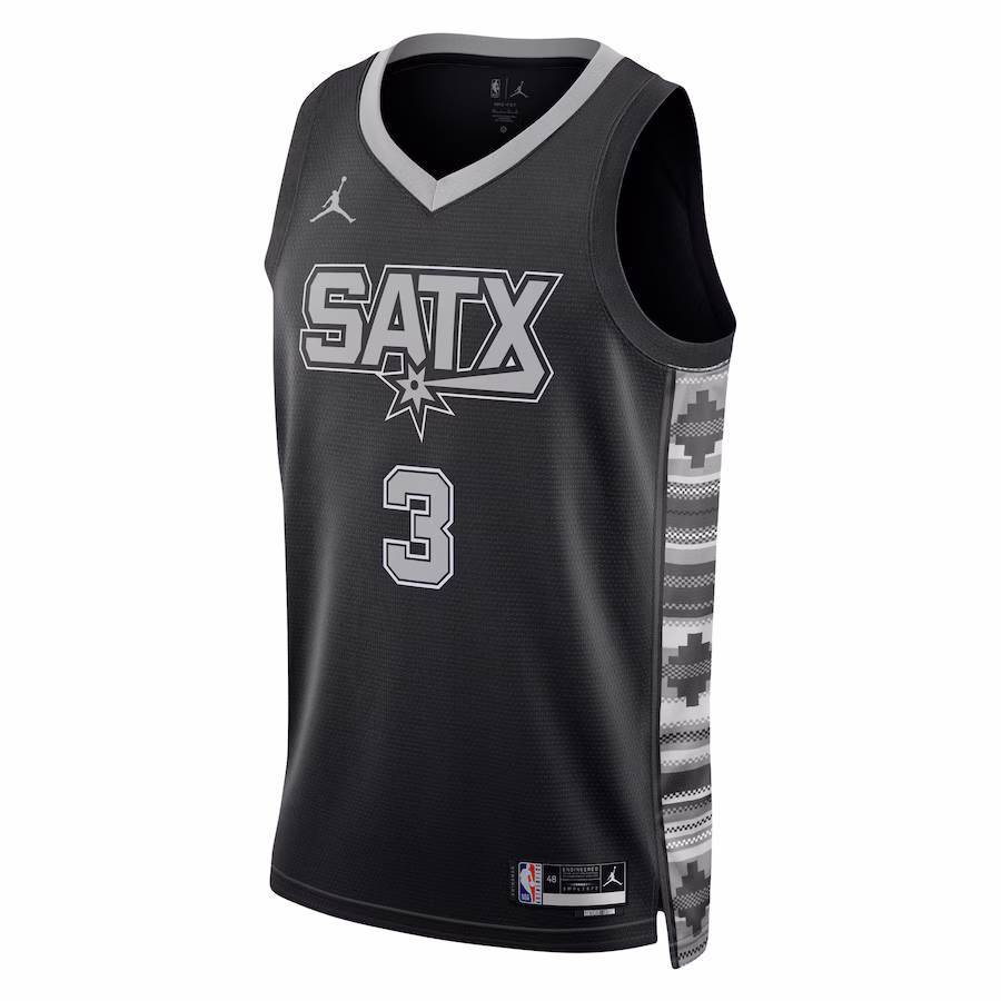 Keldon Johnson, San Antonio Spurs, Men's and Women's Statement Edition, Black