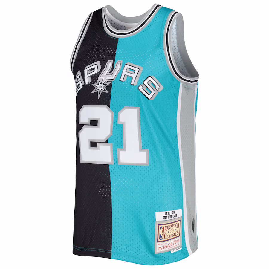 Tim Duncan, San Antonio Spurs, 1998/99 season, Black/Cyan