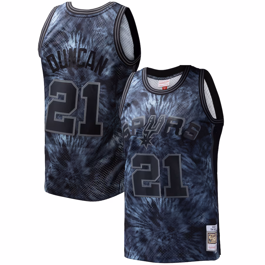 Tim Duncan, San Antonio Spurs, 1998/99 Tie-Dye Jersey, Black