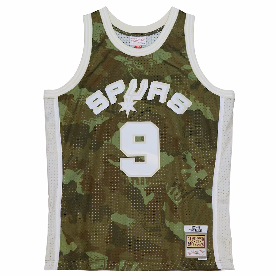 Mitchell & Ness Tony Parker San Antonio Spurs 2000/01 Ghost Green Camo Jersey