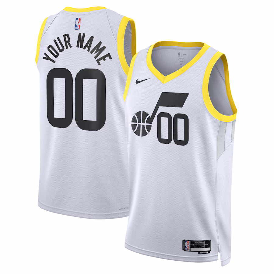 Camiseta personalizada del Utah Jazz, Edición Asociación, Blanca