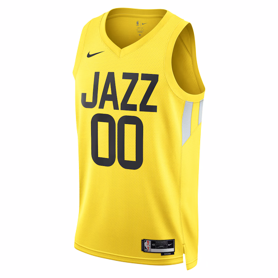 Utah Jazz Custom Jersey, Icon Edition, Yellow