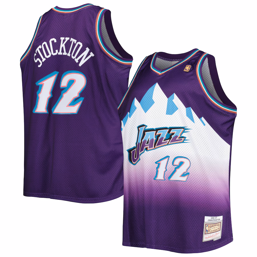 Maillot de fan de John Stockton pour l'Utah Jazz en 1996/97, Violet